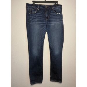 American Eagle Skinny Jeans Womens 12 Short Dark Wash Super Stretch AEO Denim X